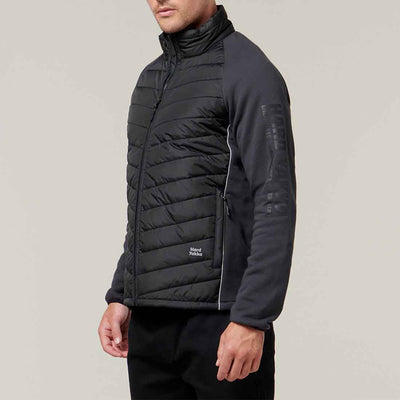 Hard Yakka Apex Hybrid Insulated Jacket | Men's Black Fleece-Lined Jacket