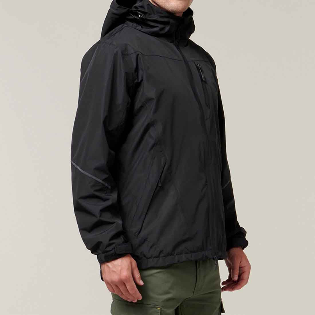 Hard Yakka Orbit Waterproof Jacket | Men's Black Waterproof Jacket