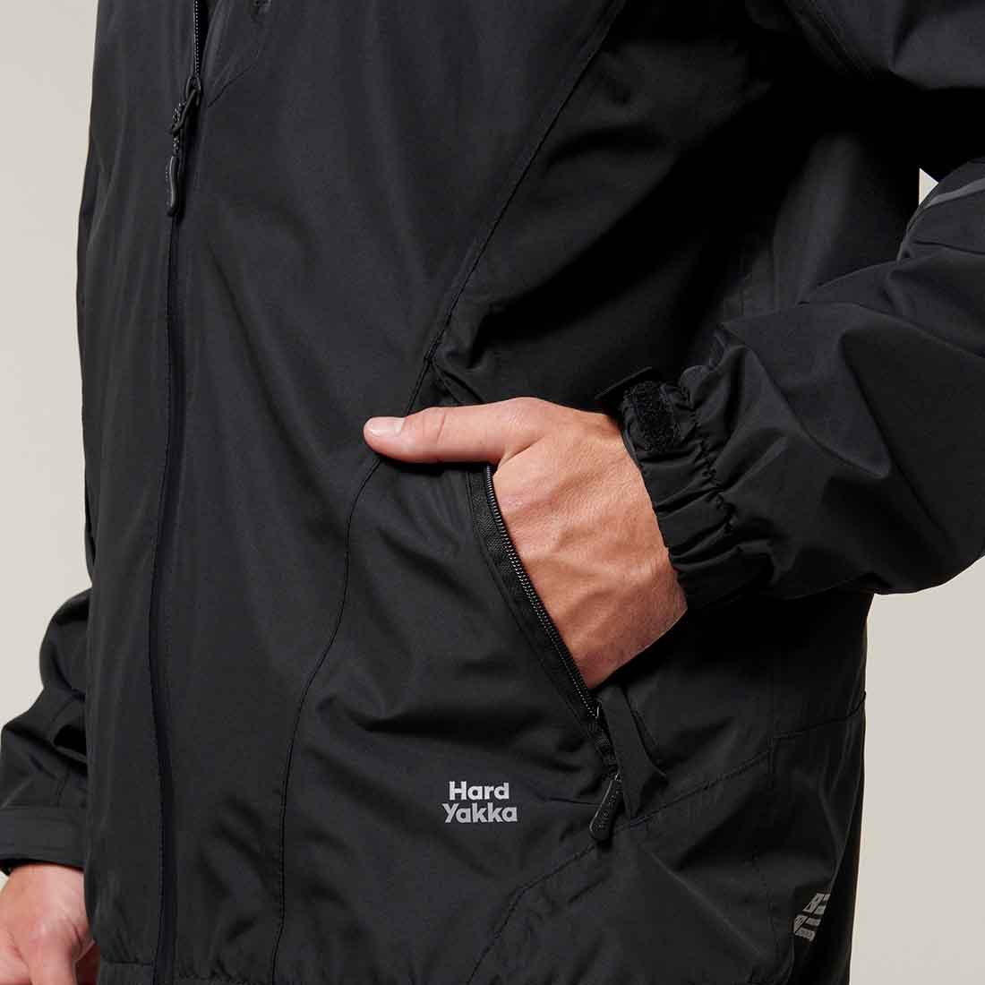 Hard Yakka Orbit Waterproof Jacket | Men's Black Waterproof Jacket