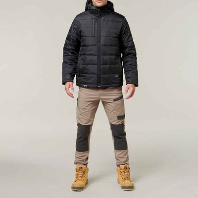 Hard Yakka Puffa 2.0 Insulated Jacket | Men's Black Puffa Jacket