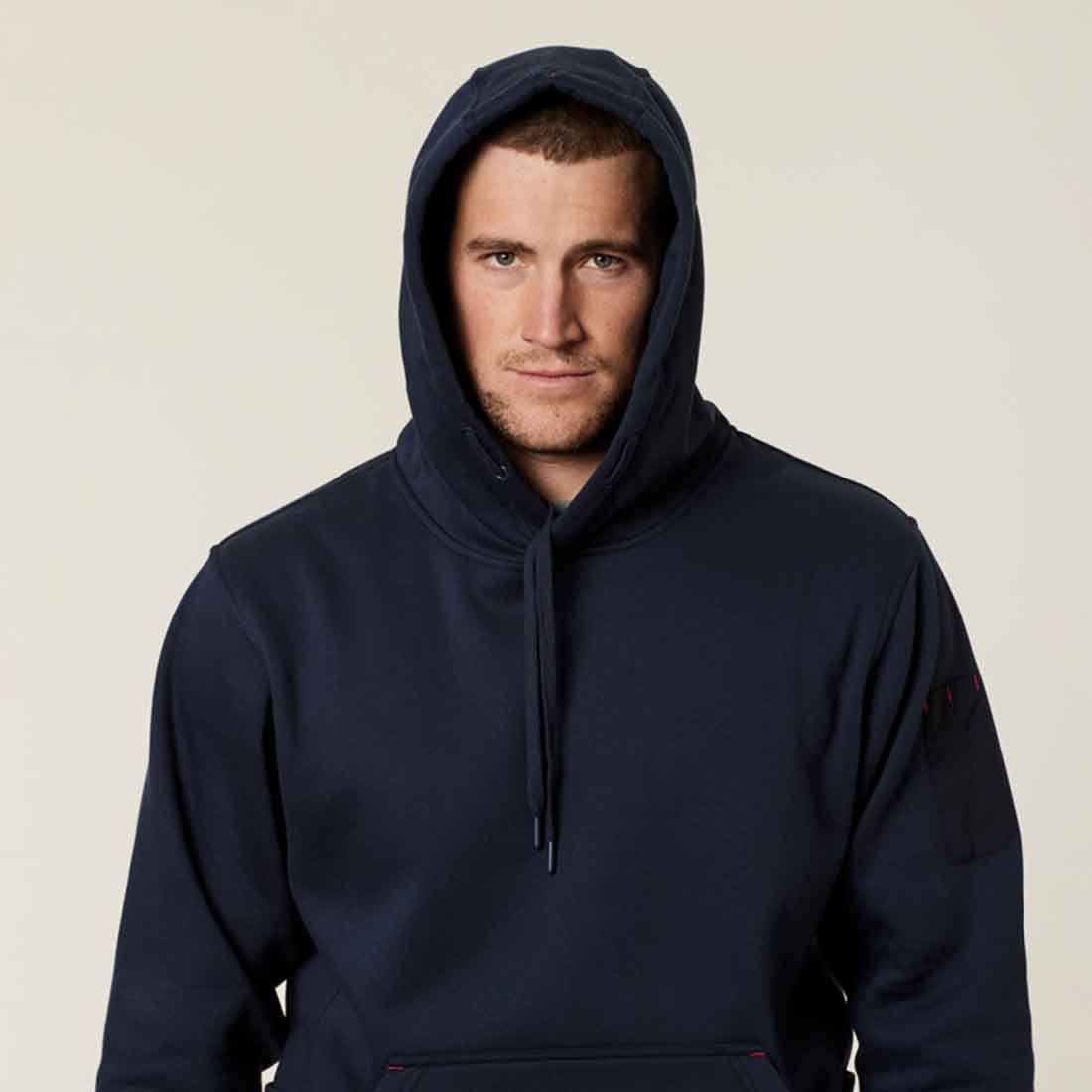 Hard Yakka Men's Brushed Fleece Hoodie in Navy | Men's Navy Hoodies