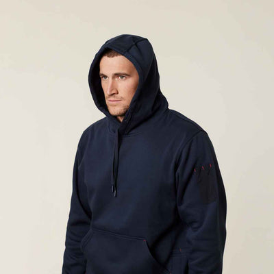 Hard Yakka Men's Brushed Fleece Hoodie in Navy | Men's Navy Hoodies