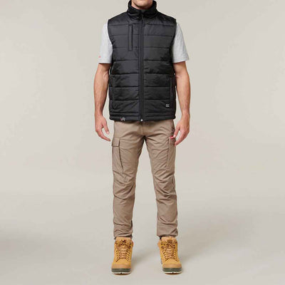 Hard Yakka Puffa 2.0 Insulated Gilet | Men's Black Body Warmers