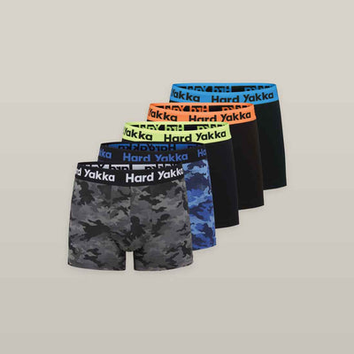 Hard Yakka Men's Cotton Boxers in Multicolour | Pack of Men's Boxers