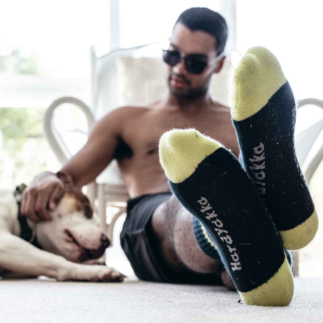 Hard Yakka Men's Cotton Crew Socks in Black | Pack of Men's Black Socks