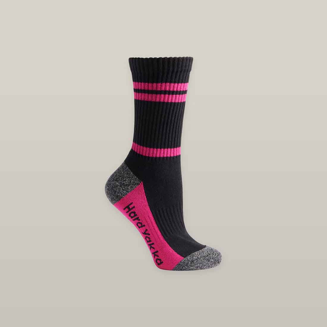 Hard Yakka Women's Cotton Crew Socks in Black | Pack of Women's Black Socks