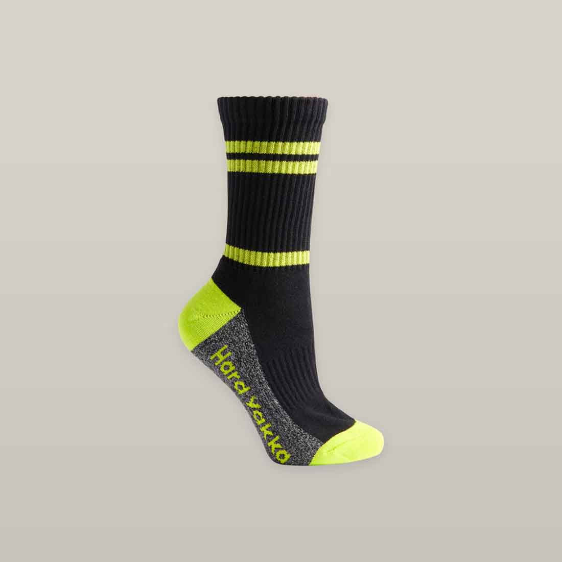 Hard Yakka Women's Cotton Crew Socks in Black | Pack of Women's Black Socks