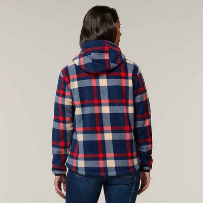 Hard Yakka Women's Check Zoodie in multicolour | Women's Checked Hoodie