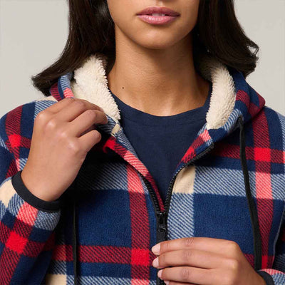 Hard Yakka Women's Check Zoodie in multicolour | Women's Checked Hoodie