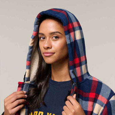 Hard Yakka Women's Check Zoodie in multicolour | Women's Checked Hoodie