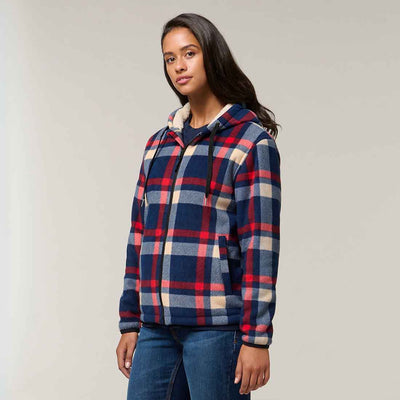 Hard Yakka Women's Check Zoodie in multicolour | Women's Checked Hoodie