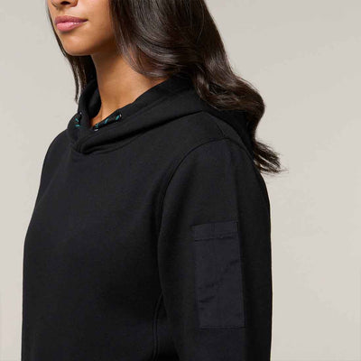 Hard Yakka Women's Gladiator Hoodie in Black | Women's Black Hoodies