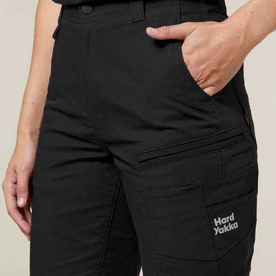 Hard Yakka Raptor Active Women's Work Shorts in Black