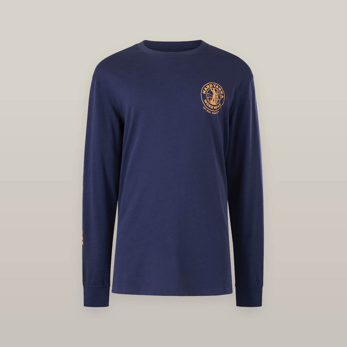 Hard Yakka Heritage Long Sleeve Navy T-Shirt | Men's Long Sleeve Tee