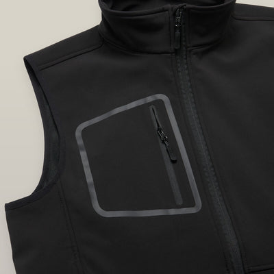 Hard Yakka Men's Softshell Vest in Black